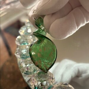 Murano glass pendant spiral green foil necklace